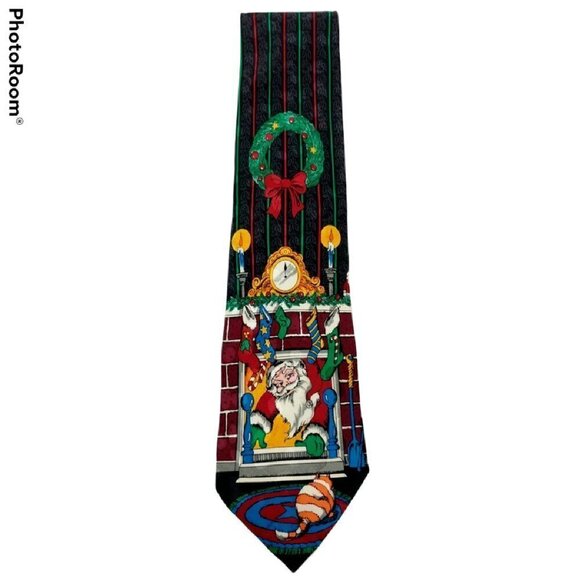 Santa Claus Christmas Silk Tie - Picture 4 of 6